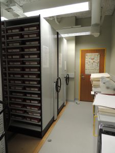 The vault at the Janet Cosh Herbarium, which houses over 11,000 specimens (photo courtesy of the University of Wollongong)